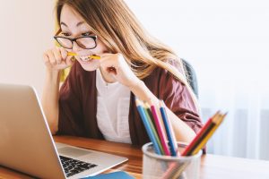 Woman using laptop